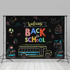 Lofaris Welcome Back to School Drawing Bus Photoshoot Backdrop