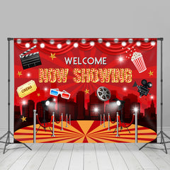Lofaris Welcome Now Showing Red Stage Cinema Dance Backdrop