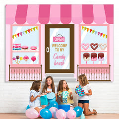 Lofaris Welcome To Candy House Theme Happy Birthday Backdrop