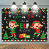 Lofaris What Elf Will The Baby Be Christmas Shower Backdrop