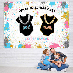 Lofaris What Will Baby Be Gender Reveal Graffiti Shower Backdrop