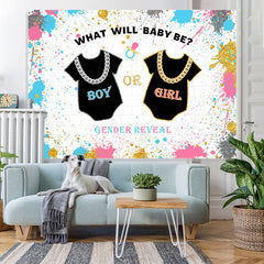 Lofaris What Will Baby Be Gender Reveal Graffiti Shower Backdrop