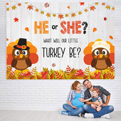 Lofaris He Or She Maple Leaves Party Backdrop for Baby Shower