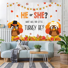 Lofaris He Or She Maple Leaves Party Backdrop for Baby Shower
