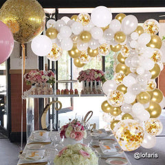 Lofaris White 126 Pack Balloon Arch Kit | Party Decorations - Gold | Silver