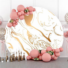 Leaves And Gold Wild One Round Happy Birthday Backdrop