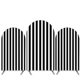 Lofaris White And Black Stripes Happy Birthday Arch Backdrop Kit