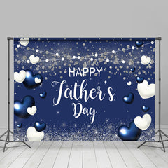 Lofaris White And Blue Heart Theme Happy Fathers Day Backdrop