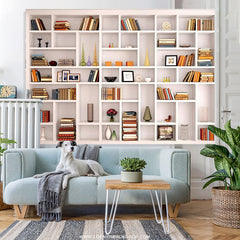 Lofaris White Bookshelf Office Conference Holiday Backdrop