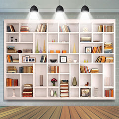 Lofaris White Bookshelf Office Conference Holiday Backdrop