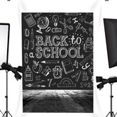 Lofaris White chalk blackboard graffiti back to school backdrop