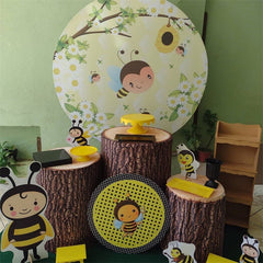 Colorful Carnival Celebrate Holiday Circle Backdrop