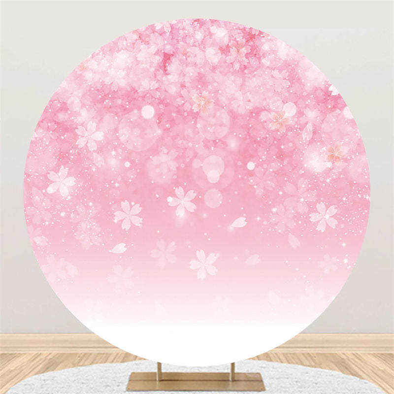 Lofaris White Floral Bokeh Glitter Pink Birthday Backdrop Banner