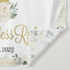 Lofaris White Flowers God Bless Backdrop For Wedding Party