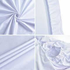 Lofaris White Polyester Round Backdrop Banner for Party Decoration