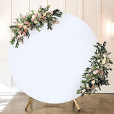 Lofaris White Round Backdrop Circle Background Covers for Party