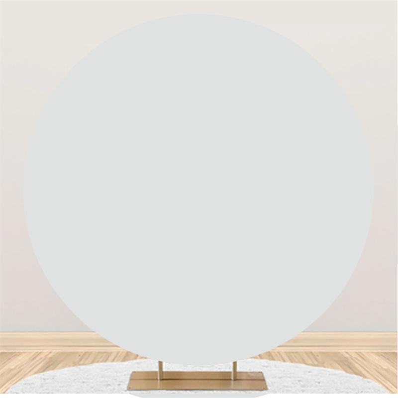 Lofaris White Simple Happy Birthday Round Backdrop for Party