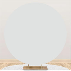 Lofaris White Simple Happy Birthday Round Backdrop for Party