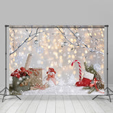 Lofaris White Snowflake Silver Ball Glitter Winter Backdrop
