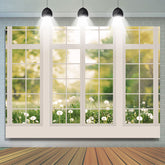 Lofaris White Window Flower Happy Birthday Backdrop For Girl