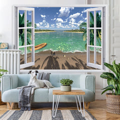Lofaris White Windows Sea View Beach Tropical Summer Backdrop