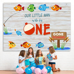 Lofaris White Wood 1st Boy Birthday Photoshoot Backdrop