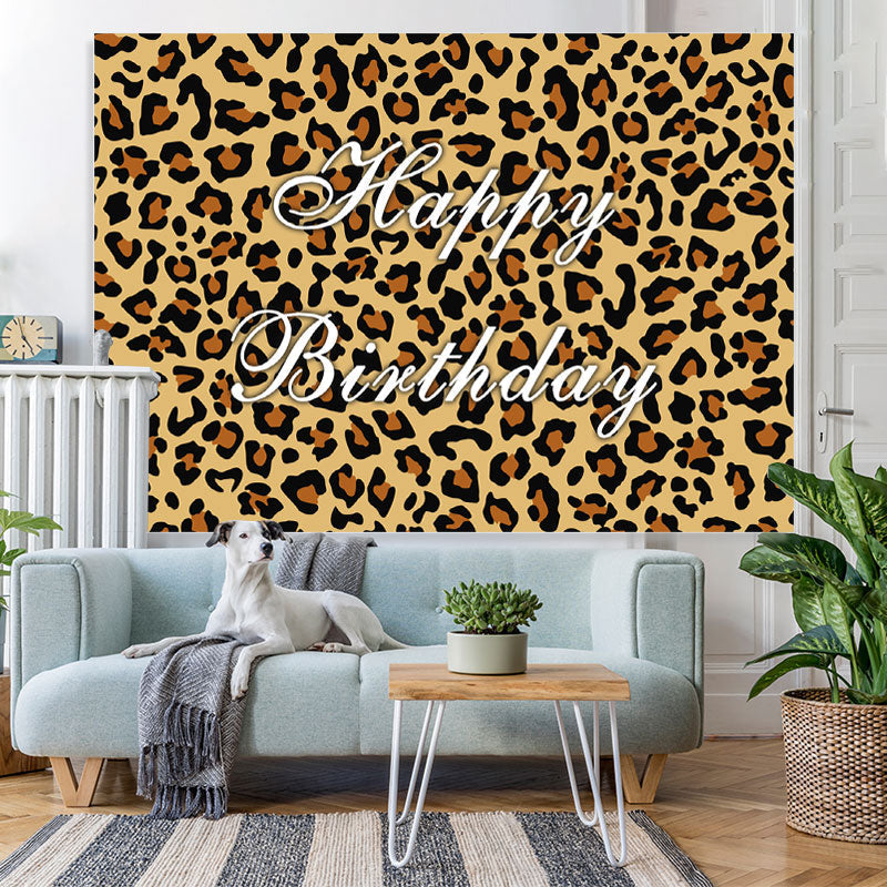 Lofaris Wild Leopard Themed Happy Birthday Backdrop For Adult