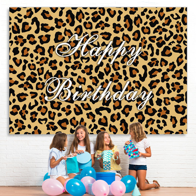 Lofaris Wild Leopard Themed Happy Birthday Backdrop For Adult