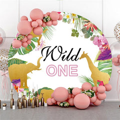 Pink Floral And Car Its A Girl Round Baby Shower Backdrop