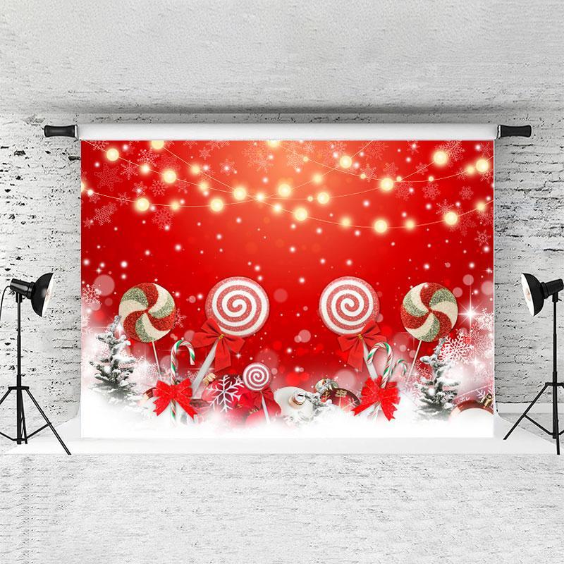 Lofaris Windmill Lollipop Glitter Christmas Backdrop For Party