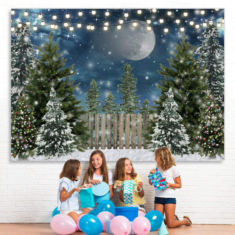 Lofaris Winter Christmas Tree Glitter Spot Photoshoot Backdrop for Kids