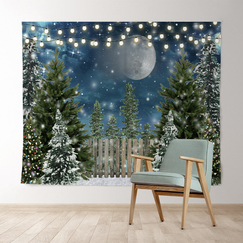 Lofaris Winter Christmas Tree Glitter Spot Photoshoot Backdrop for Kids