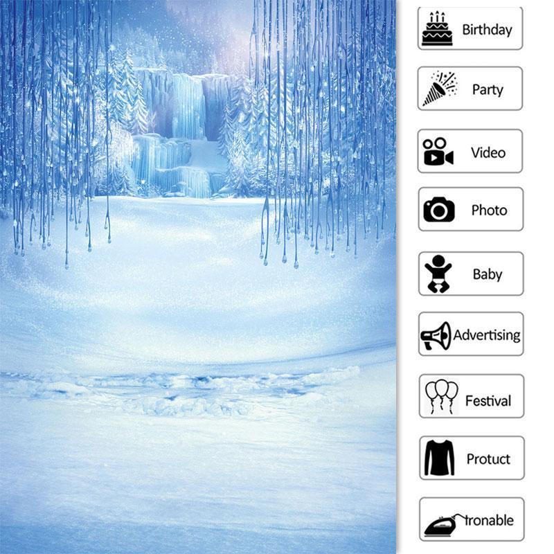 Lofaris Winter Ice and Snow White Crystal World Backdrops for Photoshoot