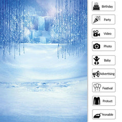 Lofaris Winter Ice and Snow White Crystal World Backdrops for Photoshoot