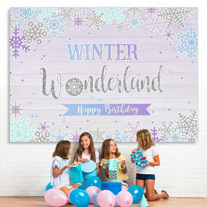 Lofaris Winter One-derland Snowflake Photo Backdrop for Birthday