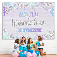 Lofaris Winter One-derland Snowflake Photo Backdrop for Birthday