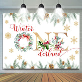 Lofaris Winter Onederland Christmas Happy Birthday Backdrop