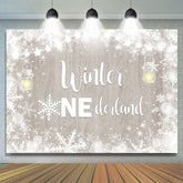 Lofaris Winter Onederland Snowflake Happy Birthday Backdrop