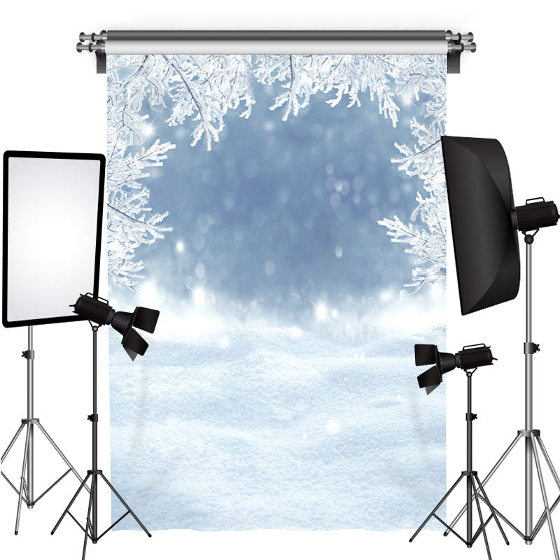 Lofaris Winter Snow Scene Bokeh Party Backdrop for Photo