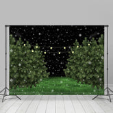Lofaris Winter Snowflake Night Lights Tree Backdrops