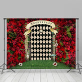 Lofaris Wonderland Magic Gate Rose Wall Easter Party Backdrop