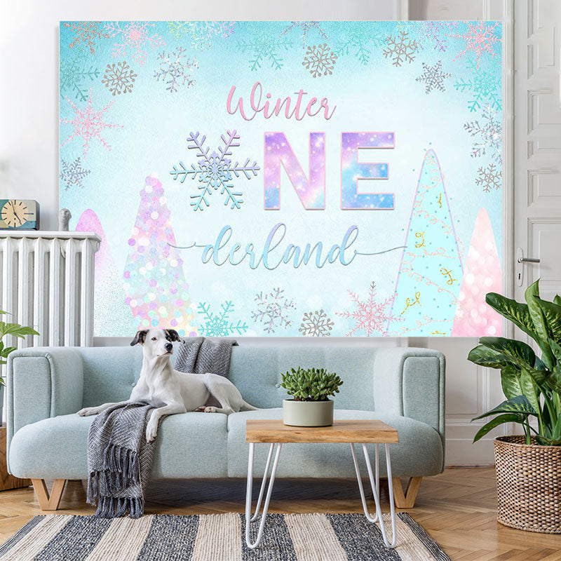 Lofaris Wonderland Snowflake Bokeh Photo Backdrop Winter