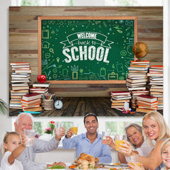 Lofaris Wooden Blackboard and Books Back to School Backdrop