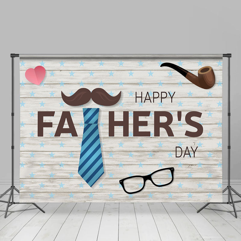 Lofaris Wooden Glasses And Heart Happy Fathers Day Backdrop