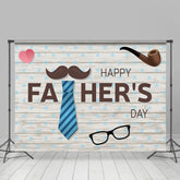 Lofaris Wooden Glasses And Heart Happy Fathers Day Backdrop