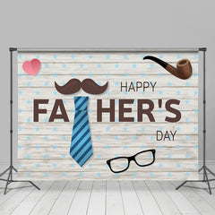 Lofaris Wooden Glasses And Heart Happy Fathers Day Backdrop