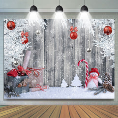 Lofaris Wooden House In Snowy Winter Merry Christmas Backdrop