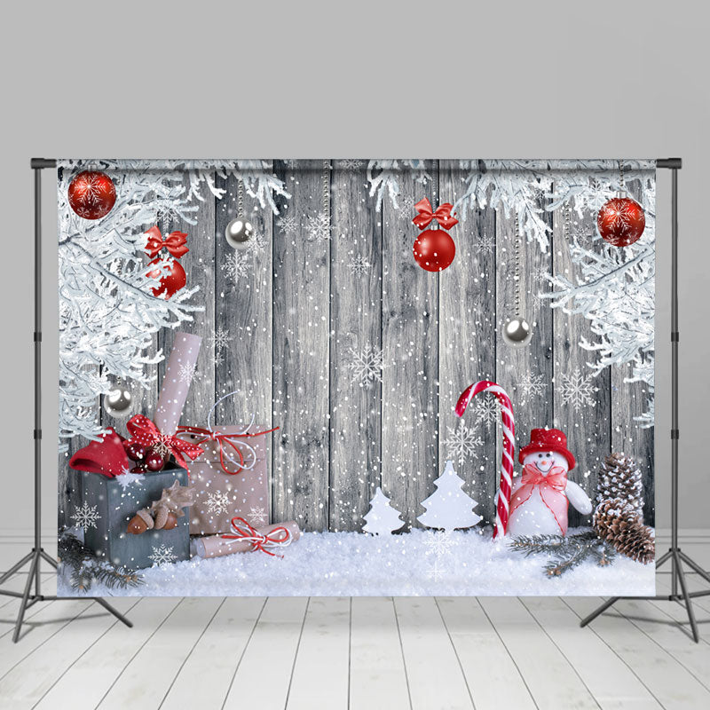 Lofaris Wooden House In Snowy Winter Merry Christmas Backdrop