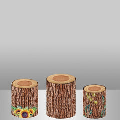 Lofaris Wooden Sunflower Glitter Backdrop Cake Table Cover Kit