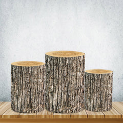 Lofaris Wooden Texture Cylinder Covers Of Various Designs For Party Decor